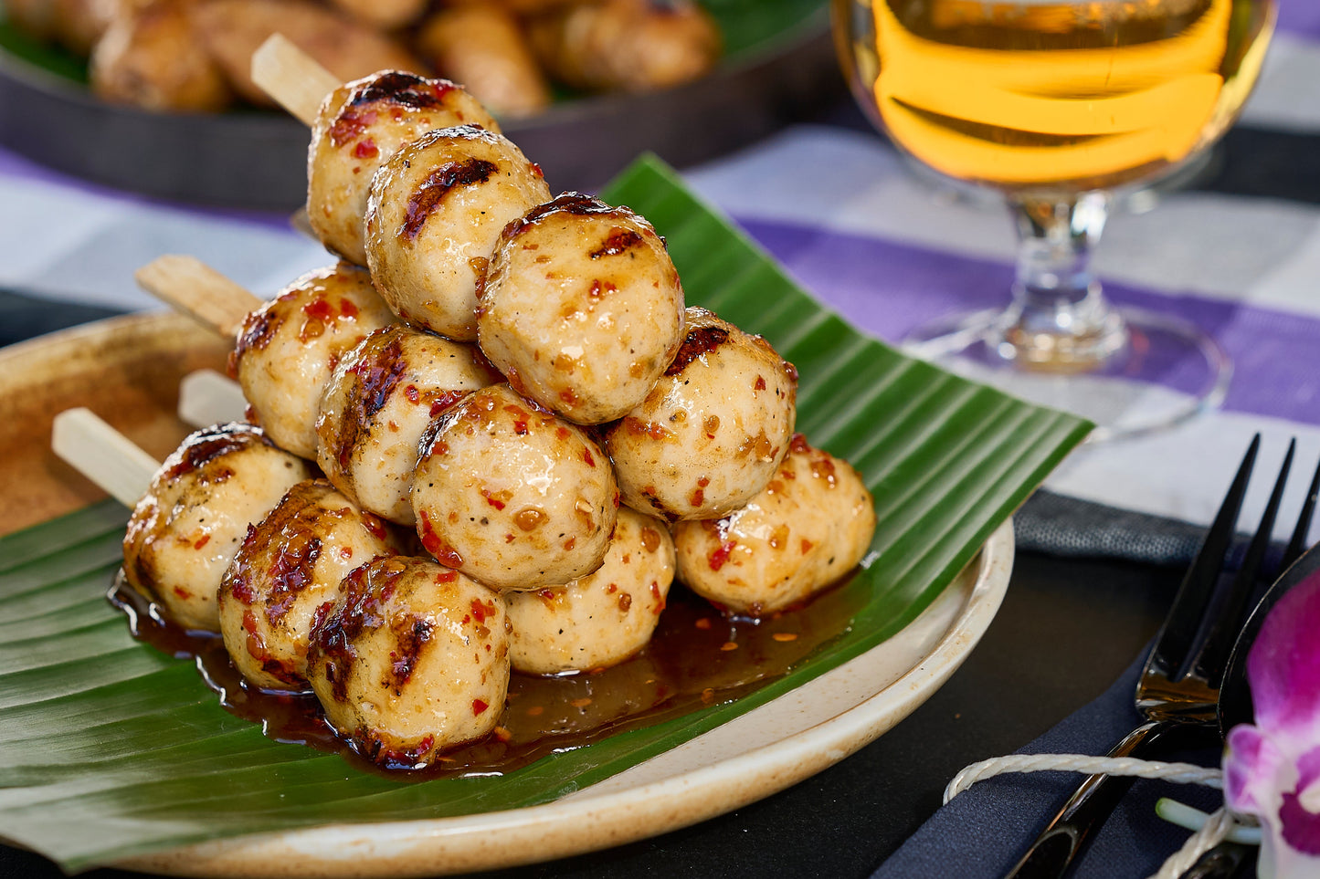 Look Chin Gai — Kødboller, kylling 1000 g. (Ca.65 styk)